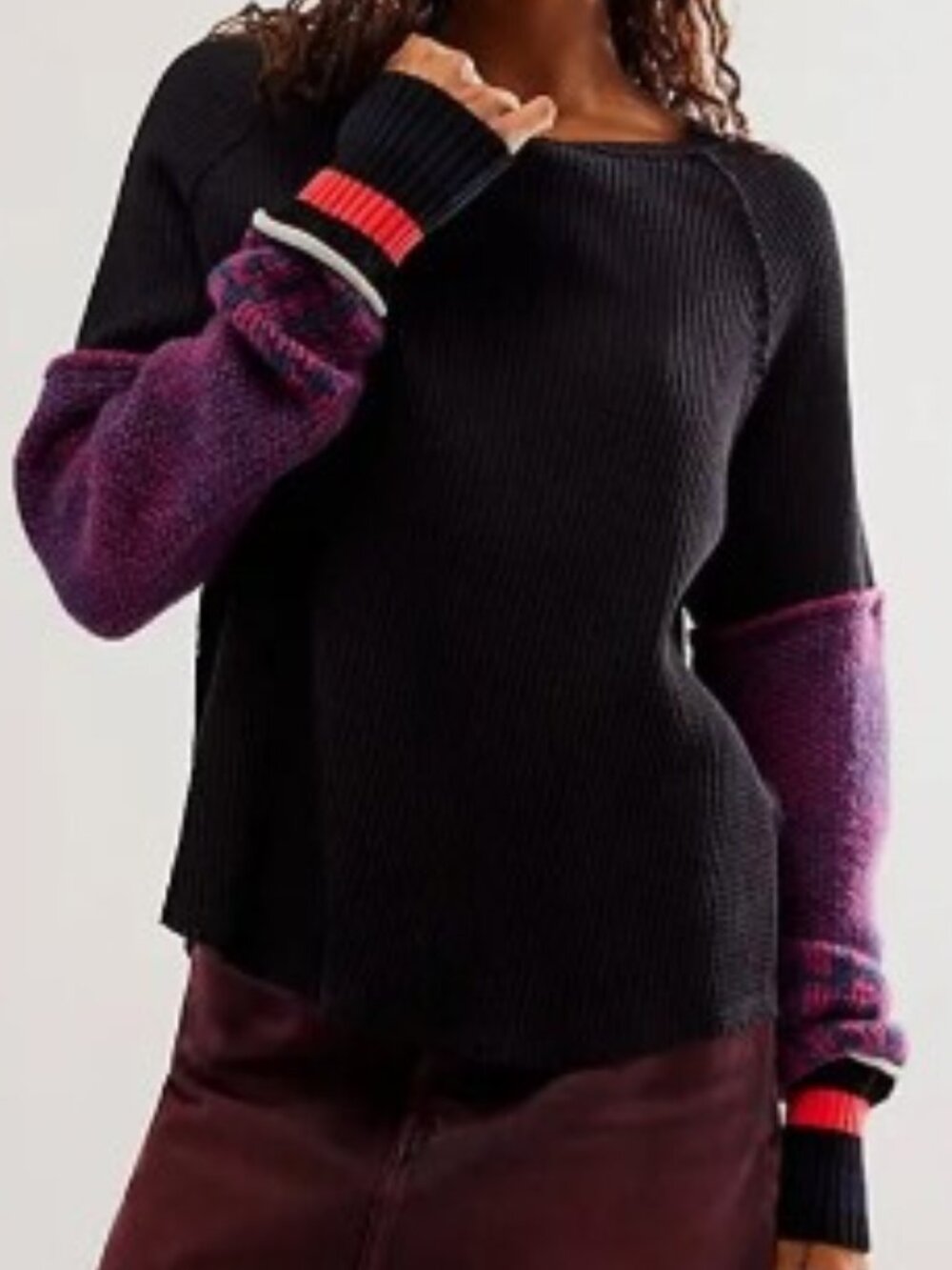 We The Free Mod About You Cuff Raglan Pullover sz Medium